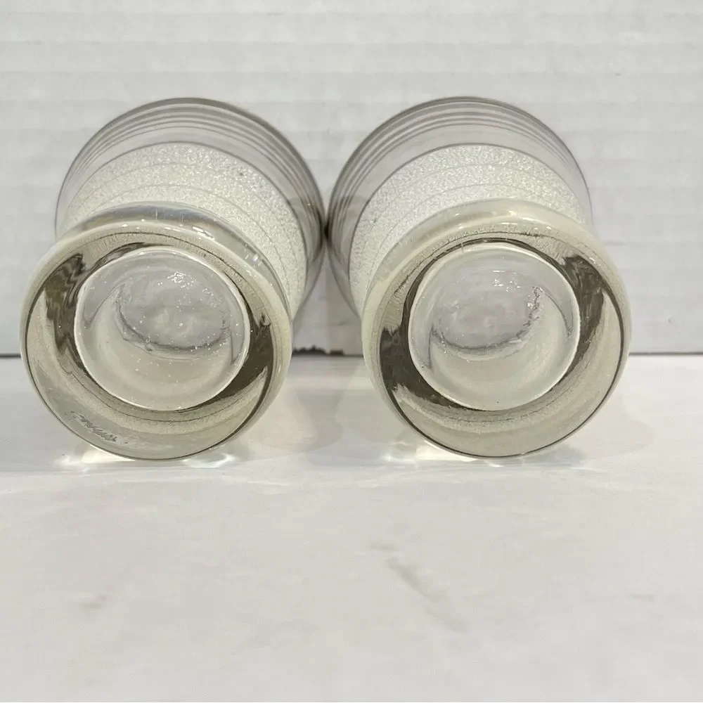 West Virginia Glass Frost Nip Platinum Cocktail Cordial Glasses Vintage Set of 2